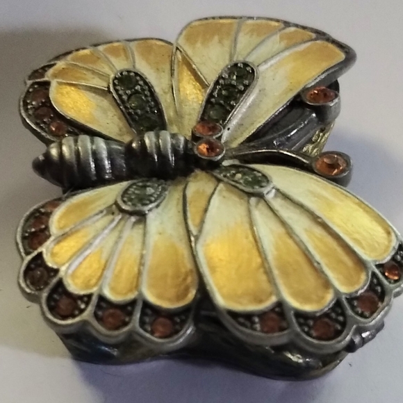 DZ Butterfly Enamel Rhinestone  Trinket Box - Picture 4 of 6